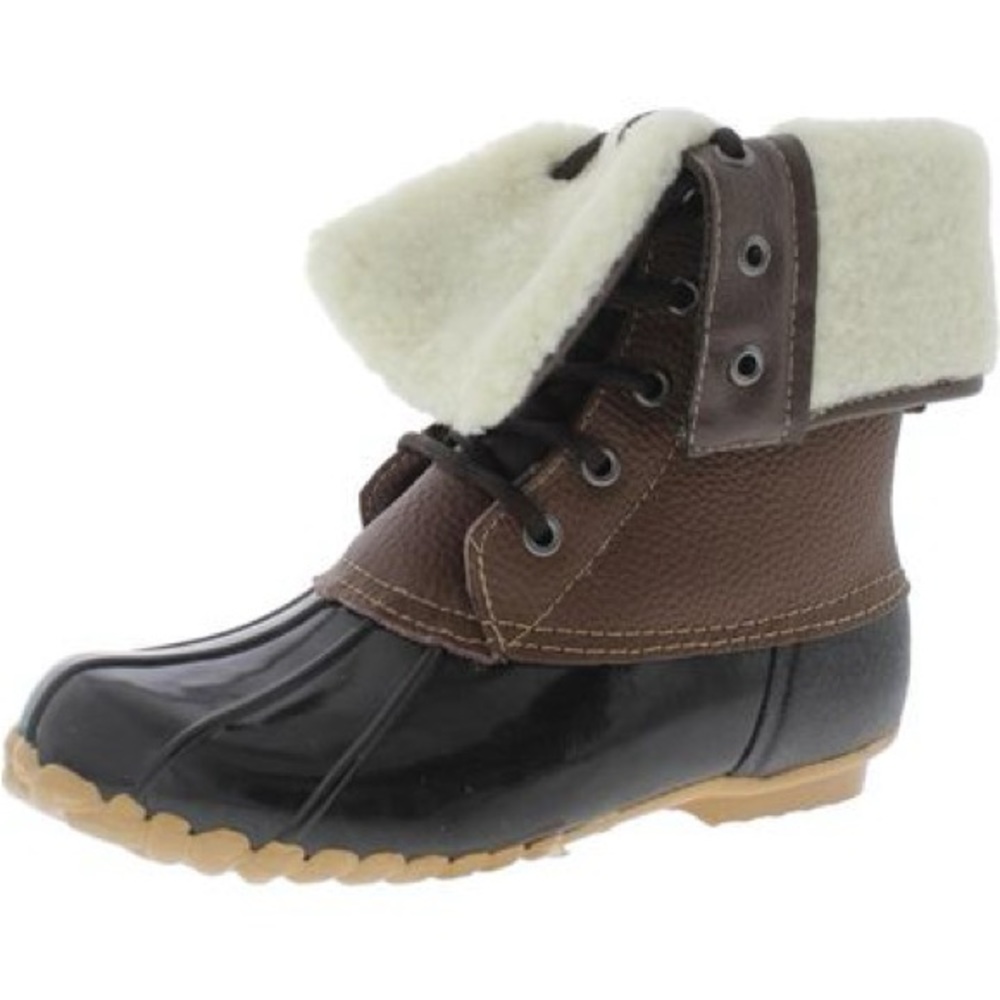 MAINE WOODS ADELE WINTER SNOW BOOTS LEATHER BROWN NWT SZ 7